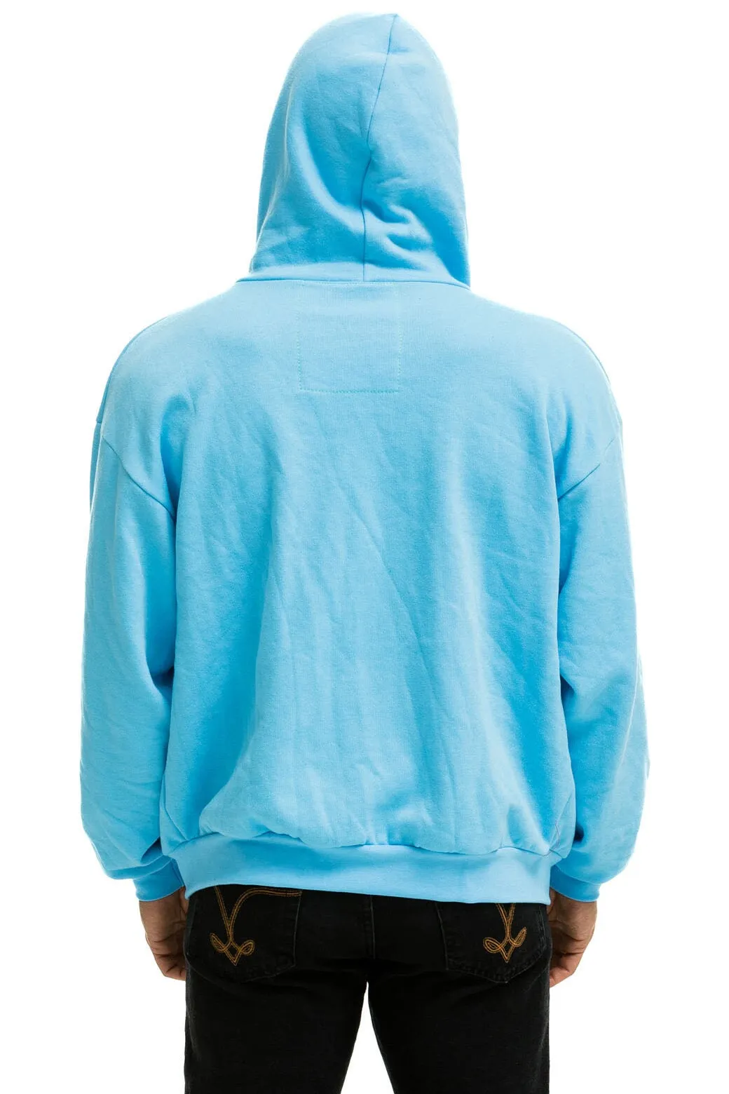 5 STRIPE RELAXED ZIP HOODIE - SKY 2