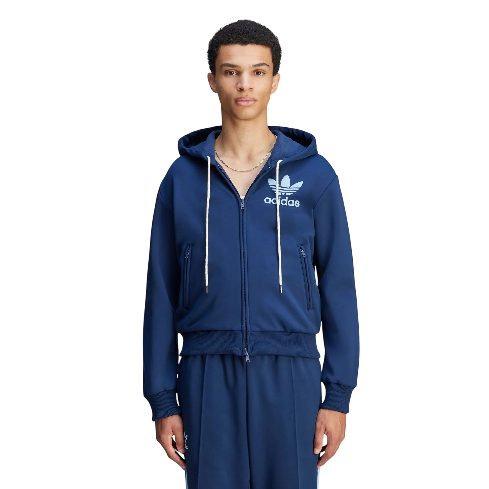 Adidas X Wales Bonner JJ2939 WB Track Hoodie Collegiate Navy