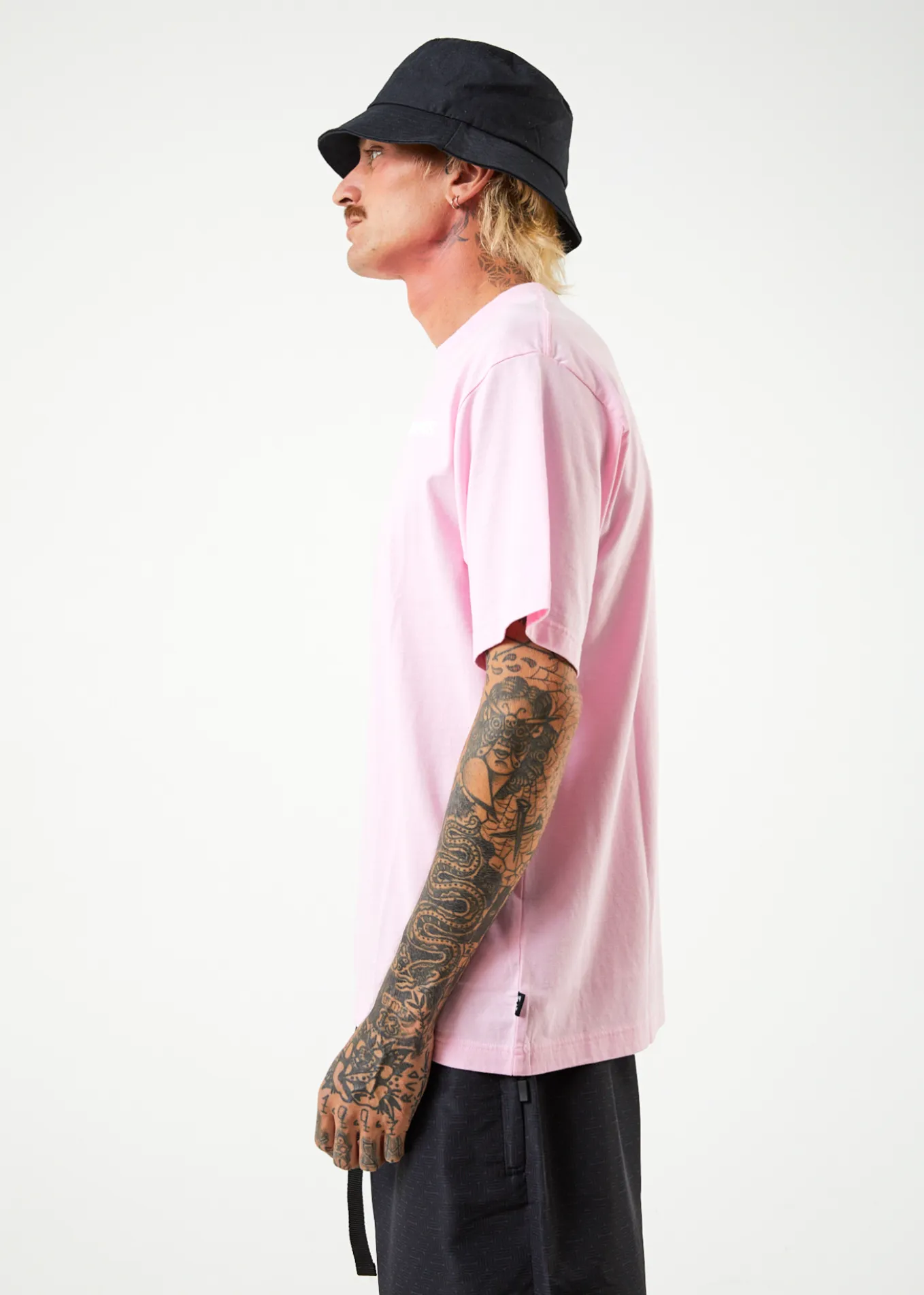 AFENDS Mens Vortex - Retro T-Shirt - Powder Pink