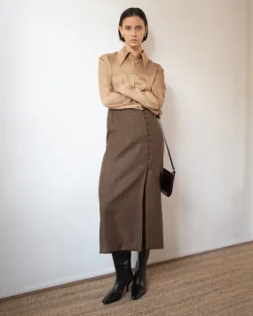 Avery Skirt Wool Check Brown