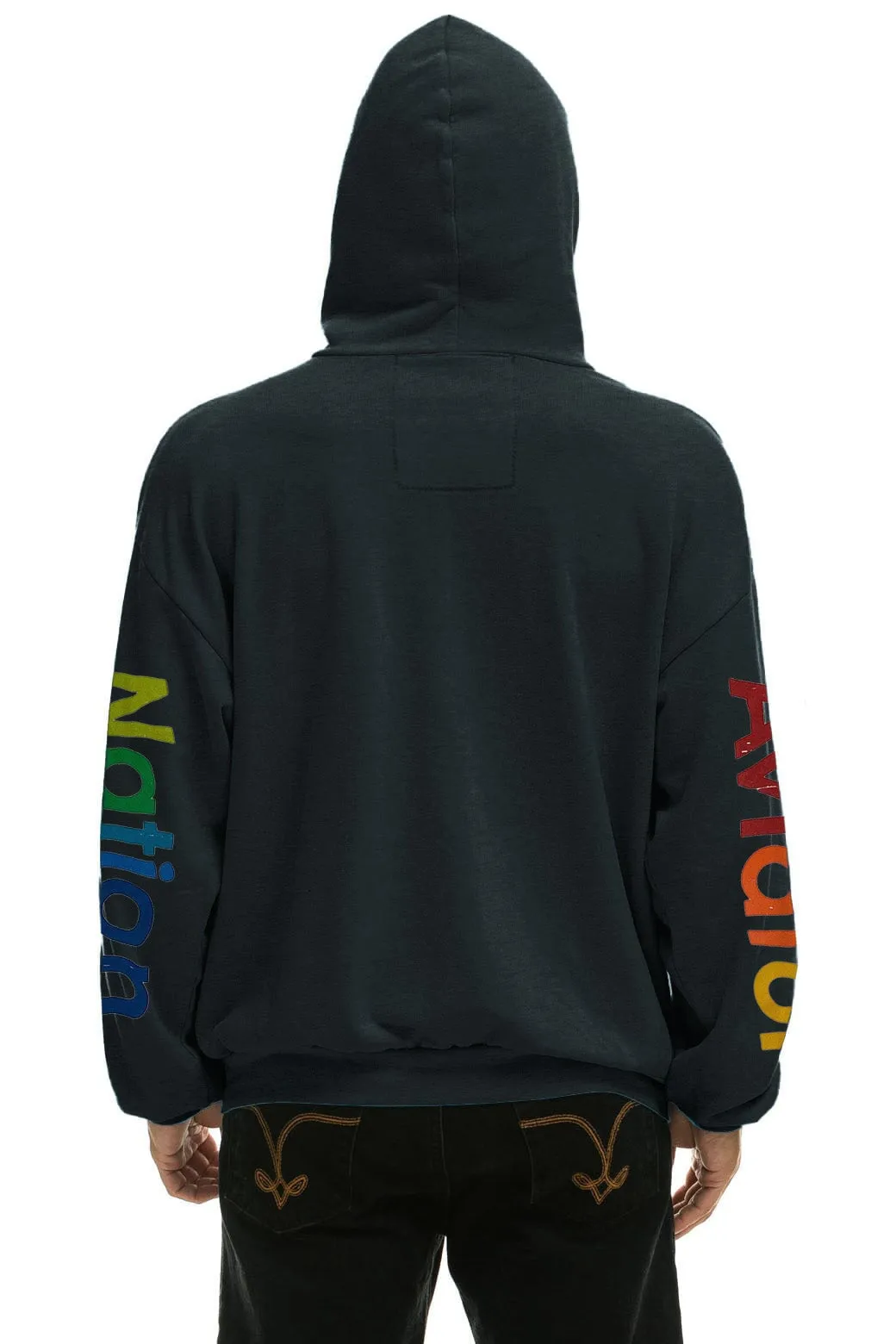 AVIATOR NATION MALIBU RELAXED PULLOVER HOODIE - CHARCOAL