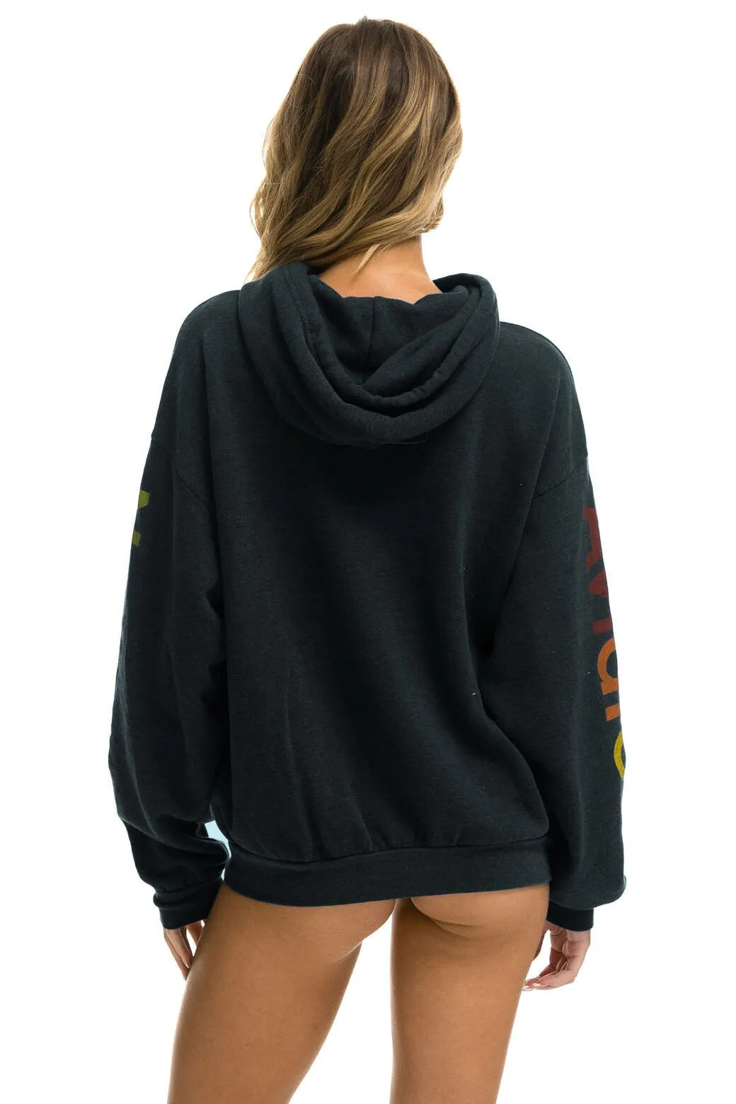 AVIATOR NATION MALIBU RELAXED PULLOVER HOODIE - CHARCOAL