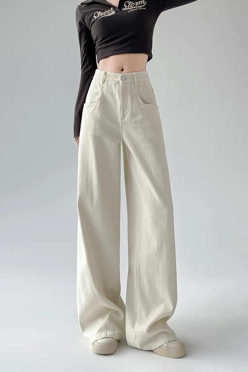 Baggy White Low-Rise Wide-Leg Jeans