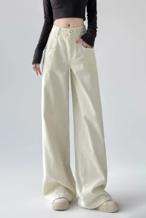 Baggy White Low-Rise Wide-Leg Jeans