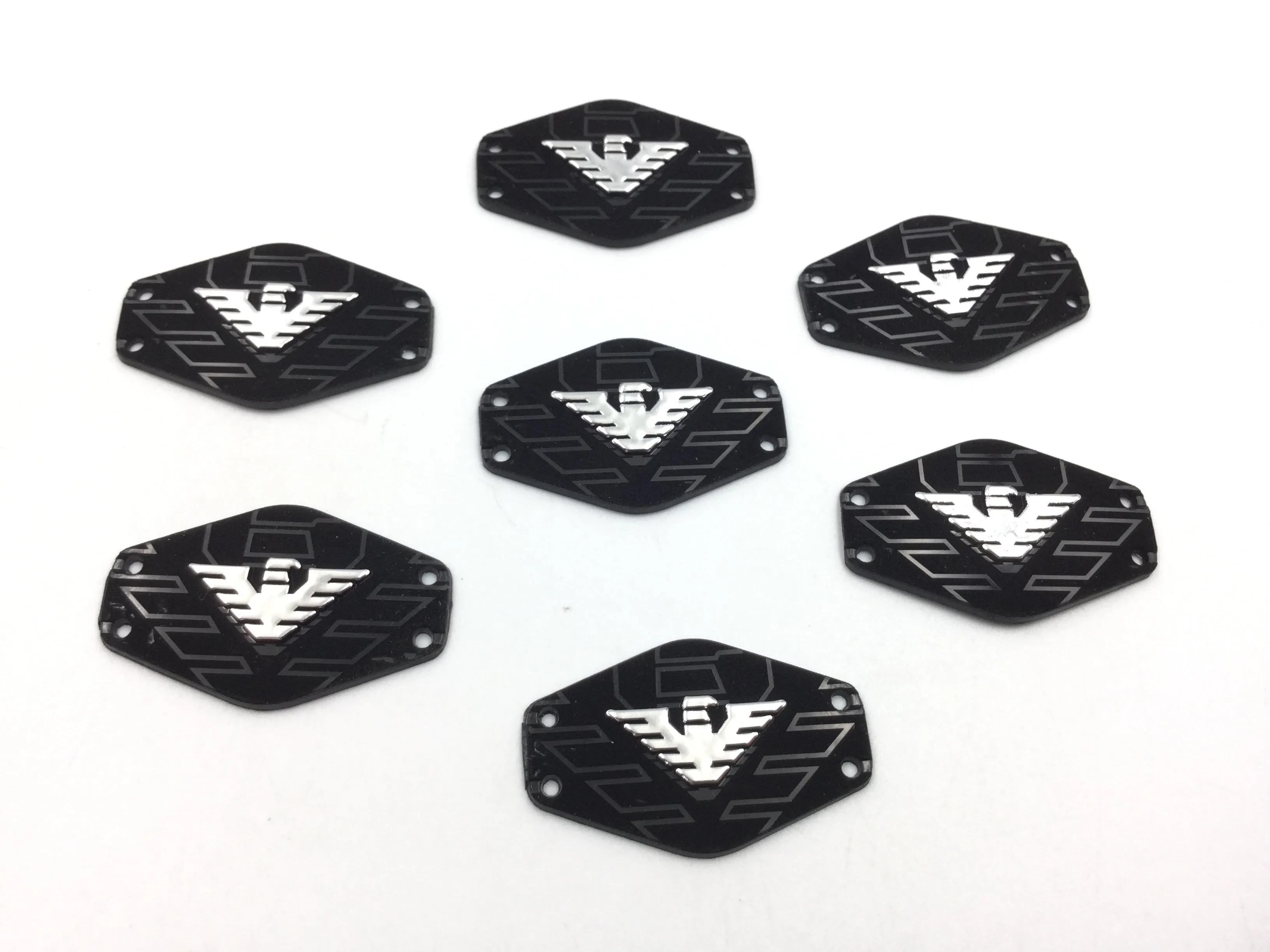 Black & Silver Hexagonal Shaped Patches