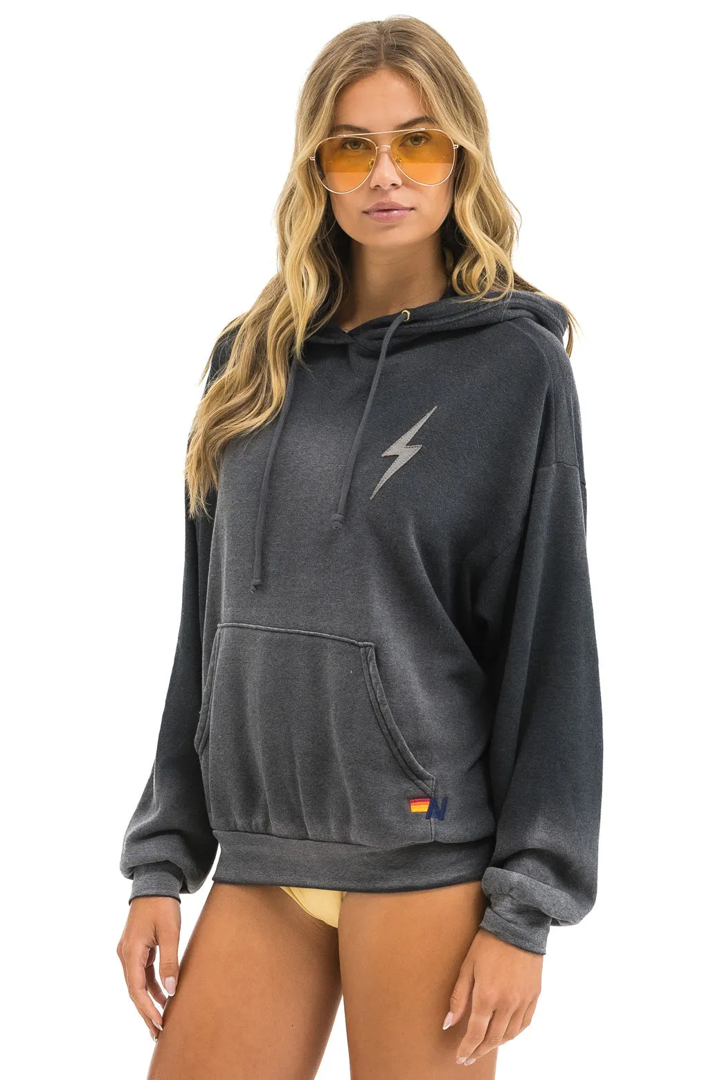 BOLT STITCH 2  RELAXED PULLOVER HOODIE - FADED SMOKE