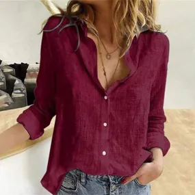 Casual Long Sleeve V-Neck Office Shirt