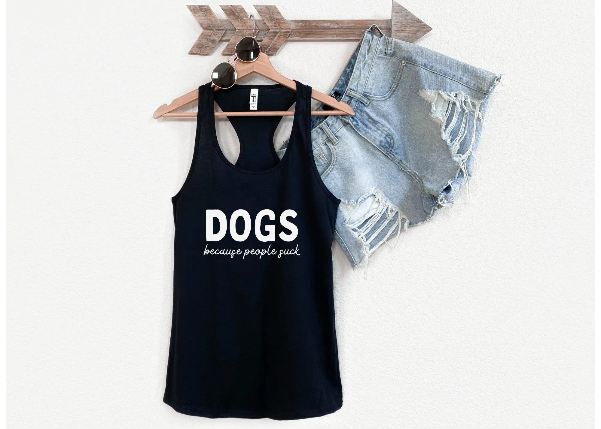 Dogs Because People Suck Racerback Tank