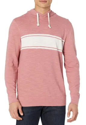 Faherty Men's Summer Red Surf Stripe Slub Hoodie NWT