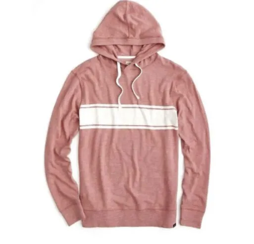 Faherty Men's Summer Red Surf Stripe Slub Hoodie NWT