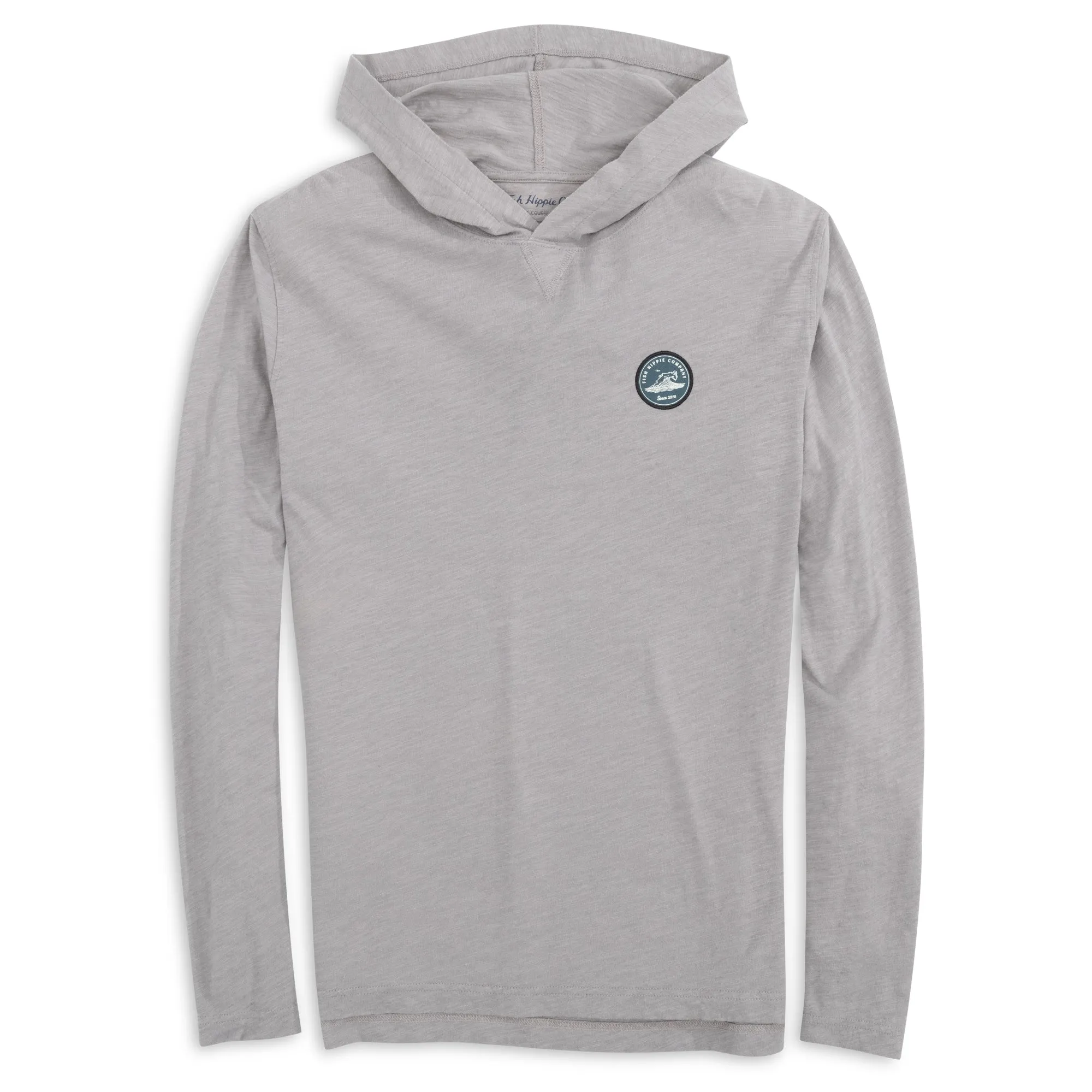 Fish Hippie M Slub Patch Hoodie GREY