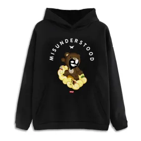 Flying Nimbus Drop Shoulder Black Pullover Hoodie