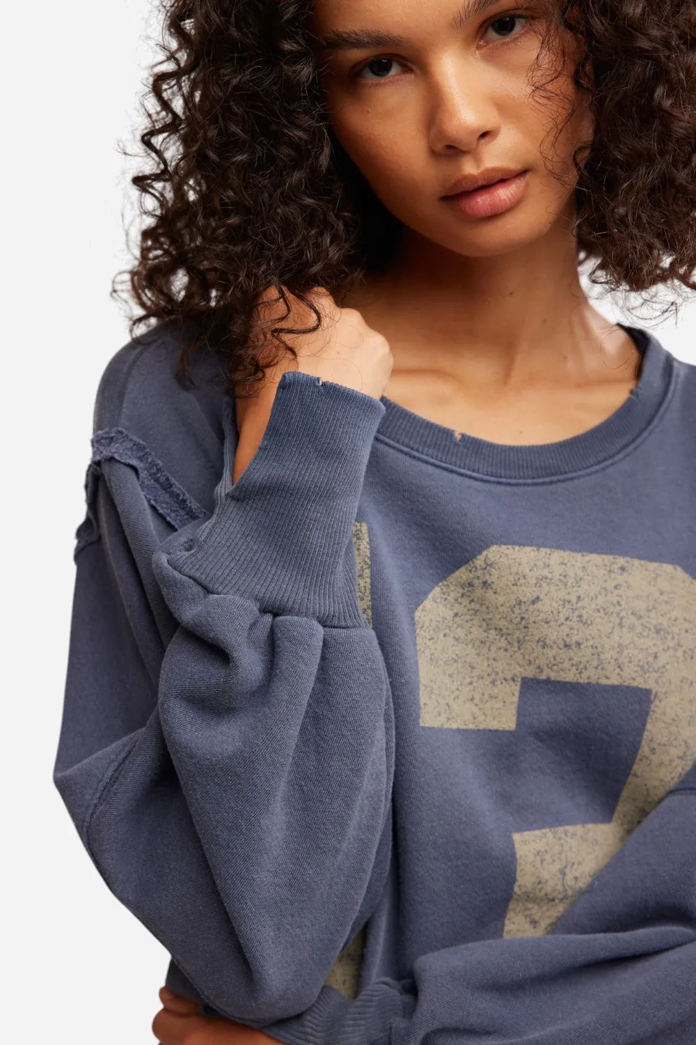 Free People Graphic Camden Pullover in Navy Combo 13