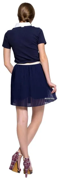 GANT RUGGER Women's Classic Blue Yewon Crepe Skirt  NWT