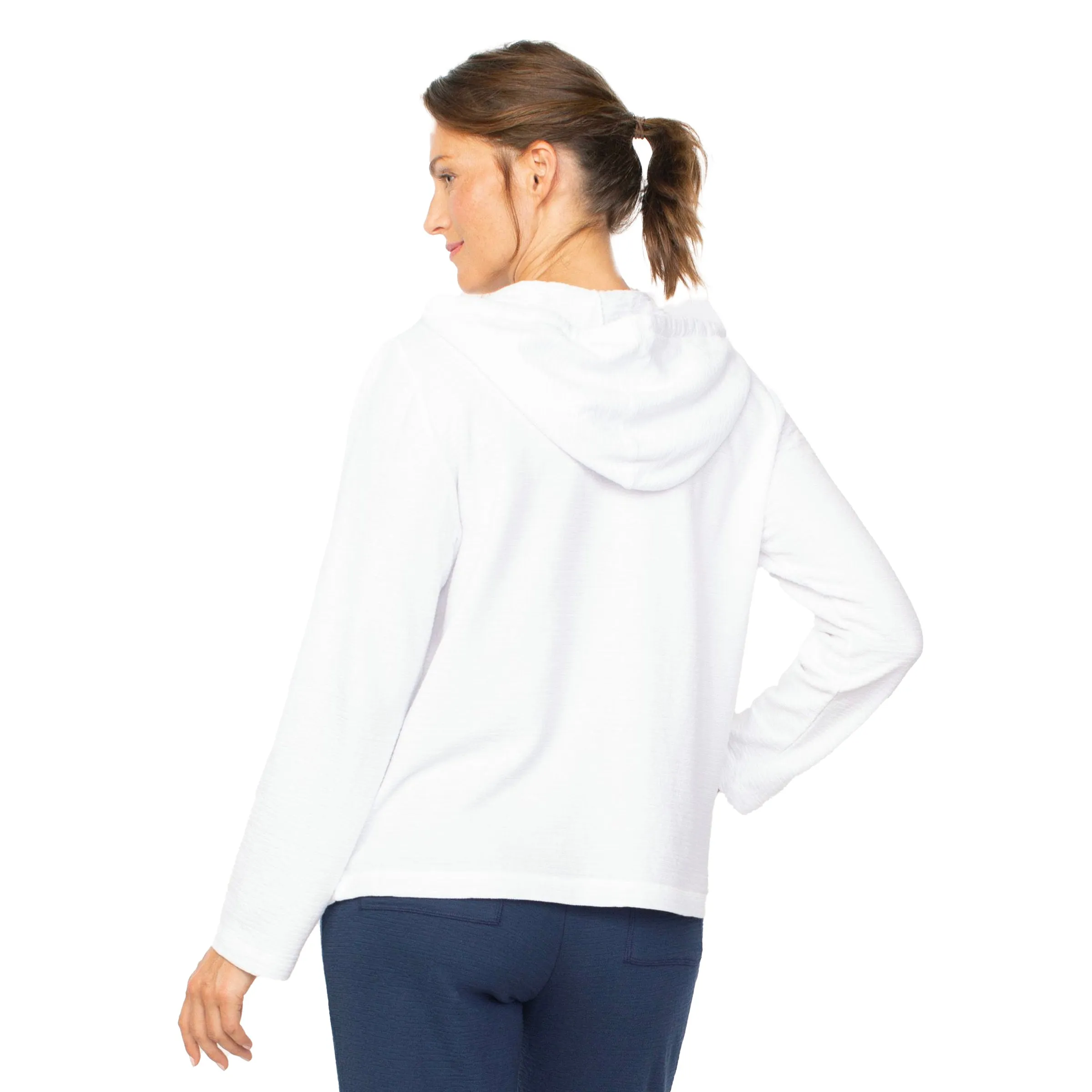 Habitat French Terry Solid Hoodie in White - 87110-WT