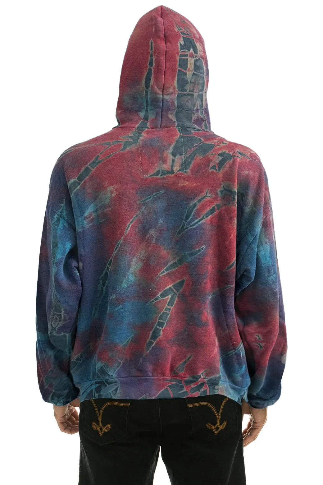 HAND DYED PULLOVER HOODIE RELAXED - TIE DYE MULTI