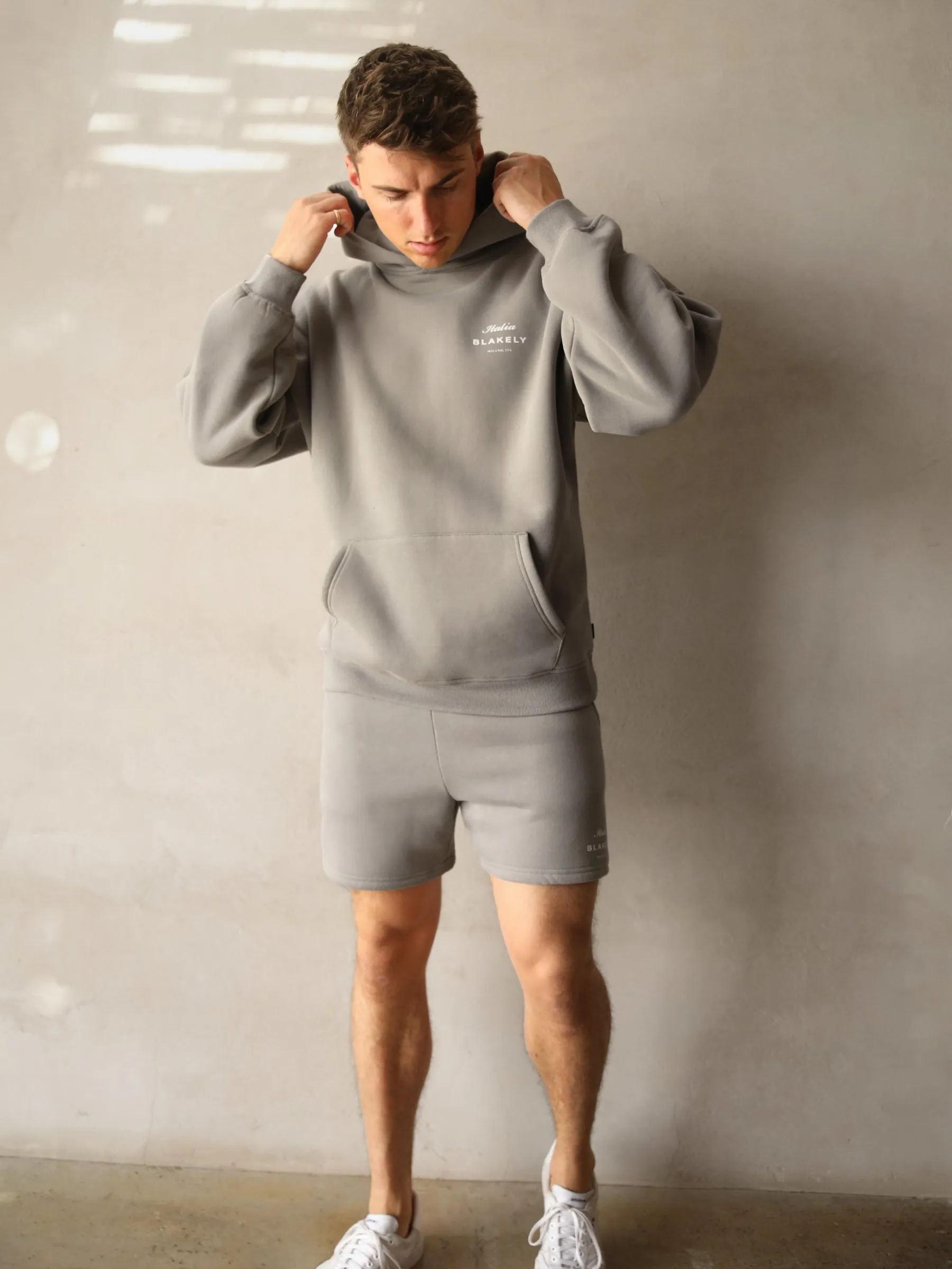 Italia Relaxed Hoodie - Stone Grey