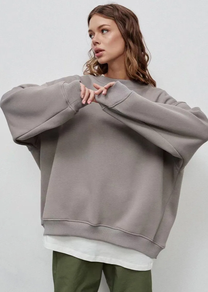 Ivyshape | Charcoal Sweatshirt Minimalist Comfort