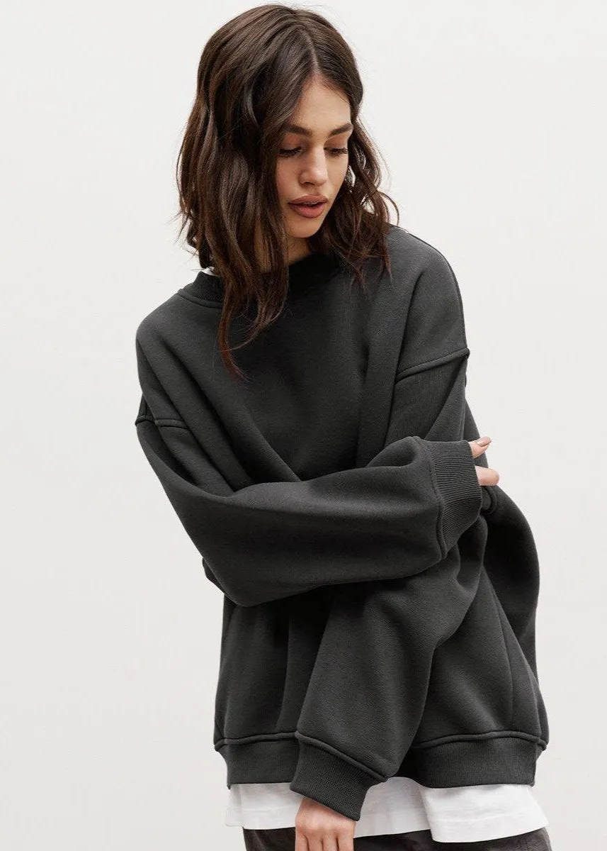 Ivyshape | Charcoal Sweatshirt Minimalist Comfort