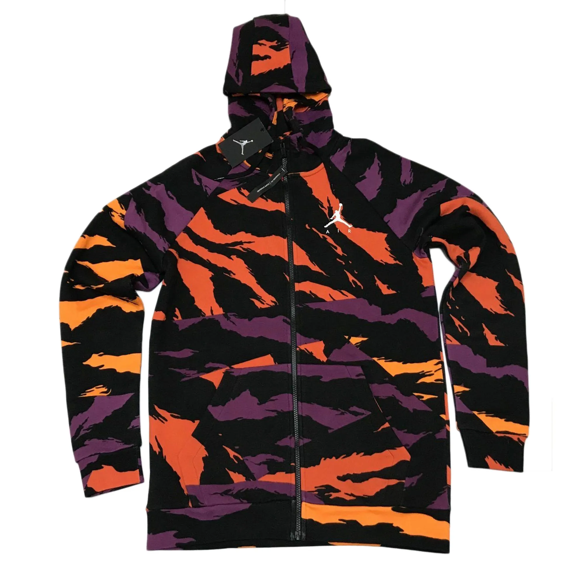 Jordan Men's Camoflage Zipper Hoodie Purple-Red-Black