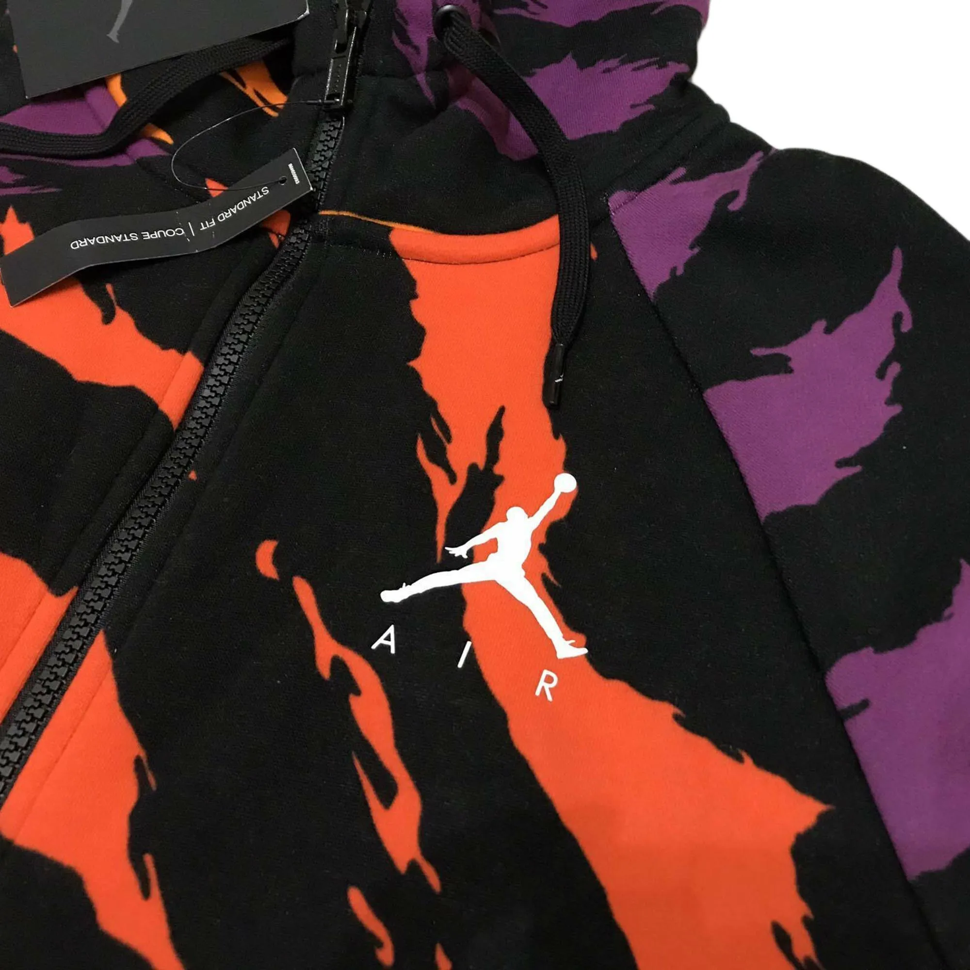 Jordan Men's Camoflage Zipper Hoodie Purple-Red-Black