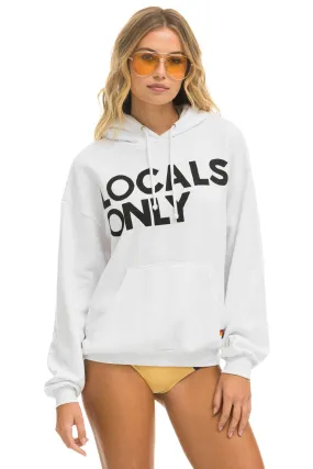 LOCALS ONLY RELAXED PULLOVER HOODIE - WHITE