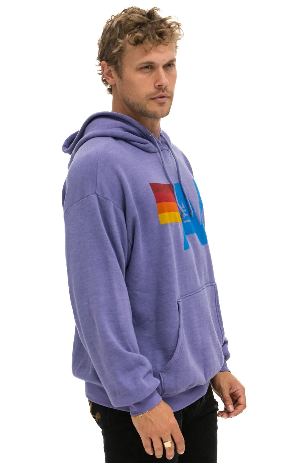 LOGO PULLOVER RELAXED HOODIE - LAVENDER