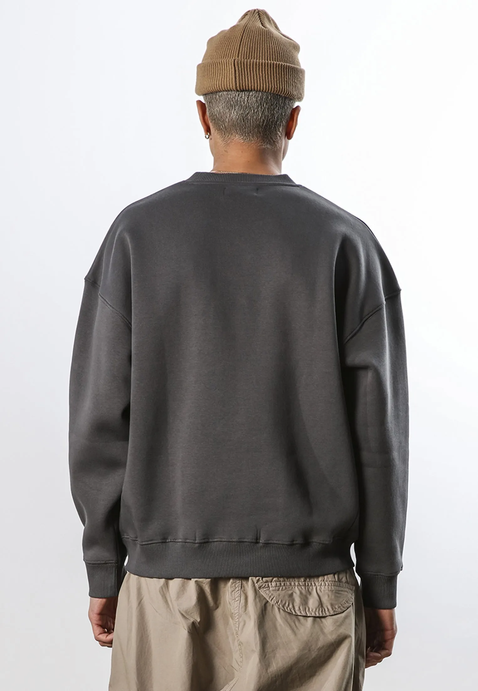 LOGO RELAXED SWEAT COAL