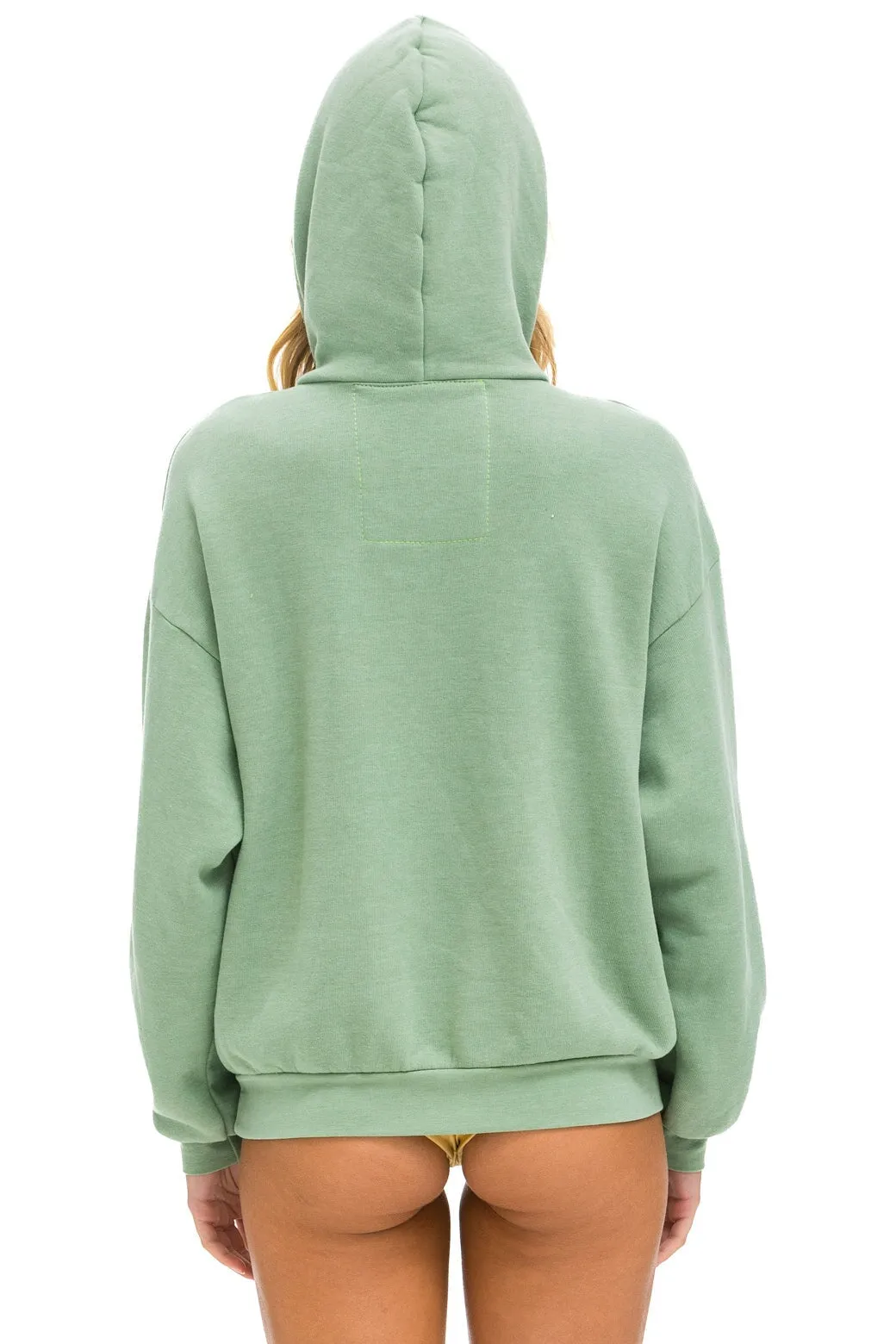 LOGO STITCH PULLOVER RELAXED HOODIE - SAGE