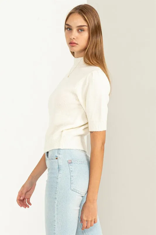 Lovey Embrace Puff Sleeve Sweater Top