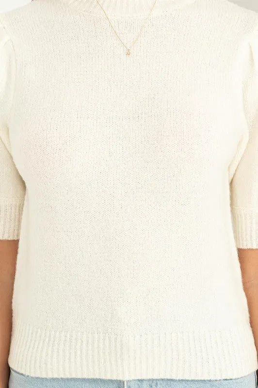 Lovey Embrace Puff Sleeve Sweater Top