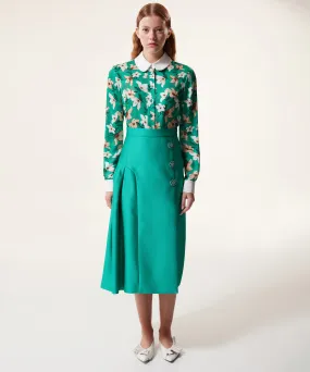 Machka Skirt With Ornamental Buttons Green