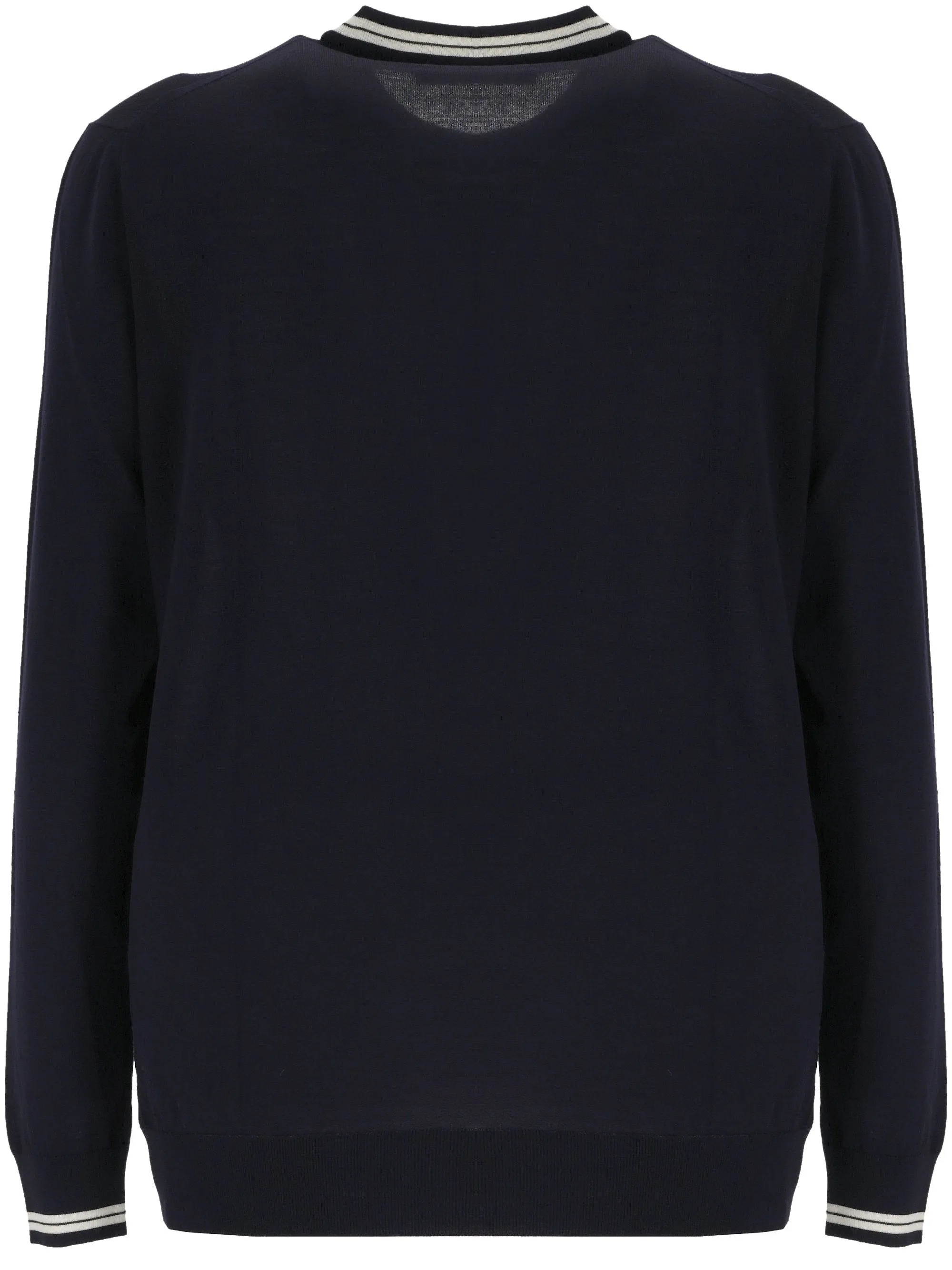 Navy Blue Wool Fine Knit Sweater