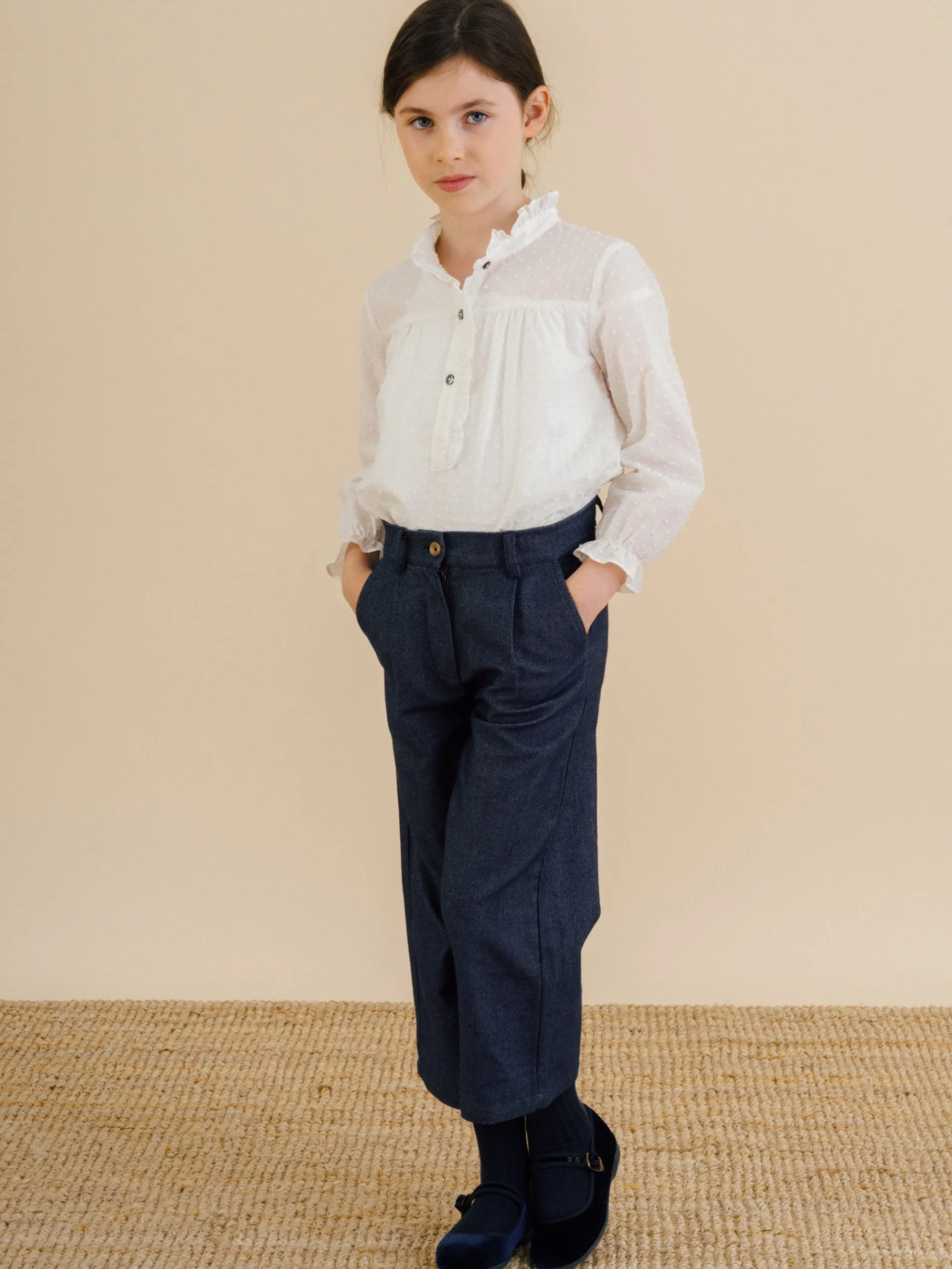 Navy twill Cyrilla trousers