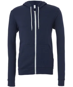 Navy - Unisex polycotton fleece full-zip hoodie