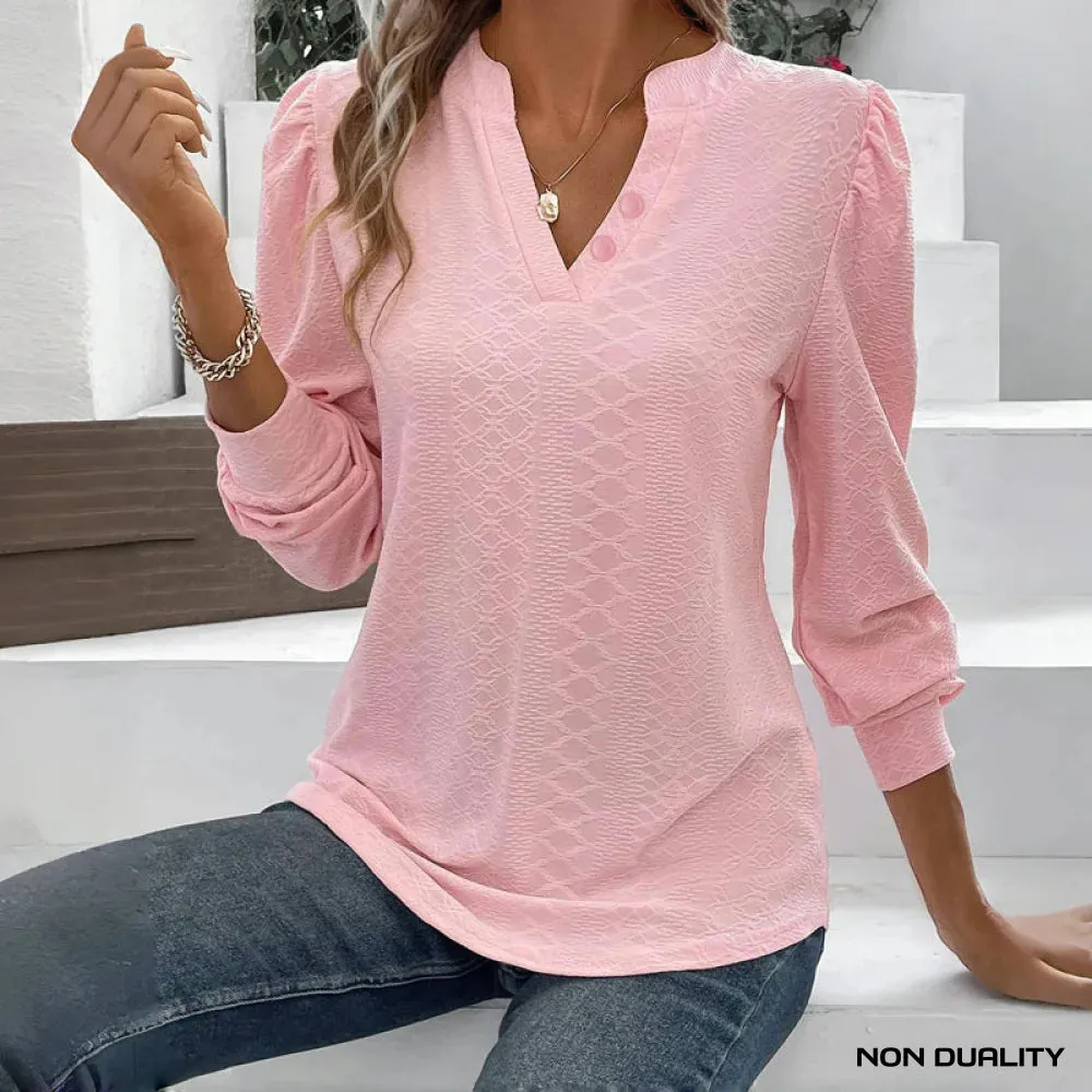 Non Duality | Soft Blush V-Neck Top