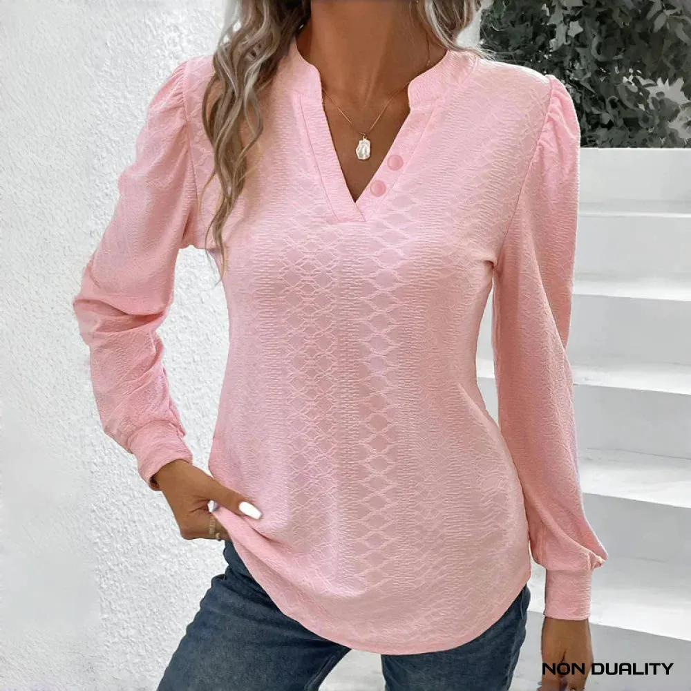 Non Duality | Soft Blush V-Neck Top