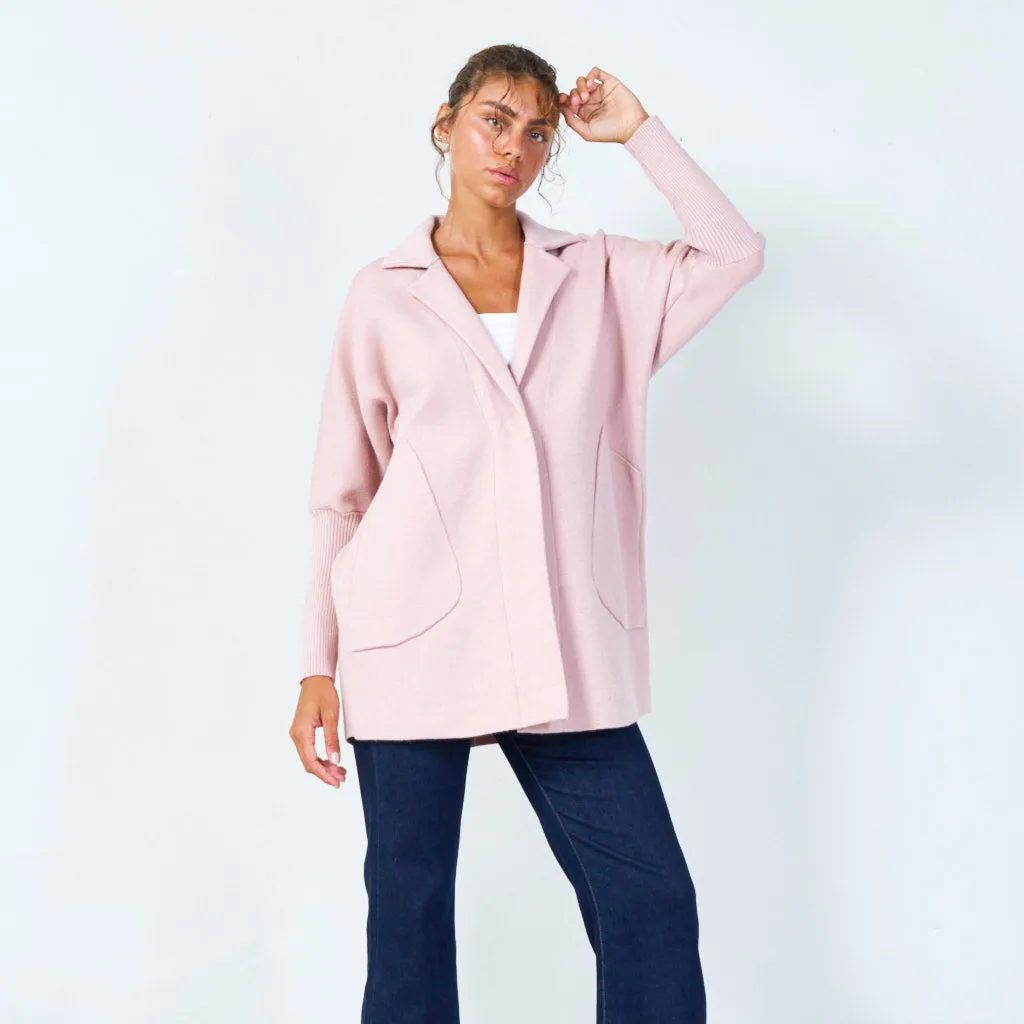 Oversized knit cardigan with pockets wholesale