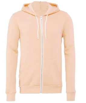 Peach - Unisex polycotton fleece full-zip hoodie