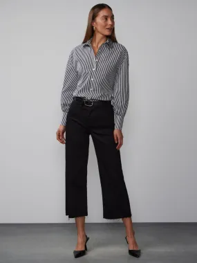 Petite High Rise Cropped Wide Leg Jeans