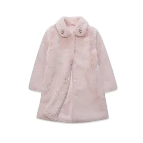 Pink faux-fur Coat Nicole Collection