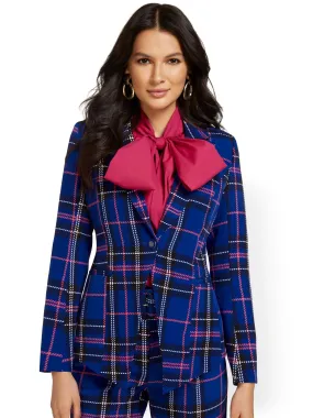 Plaid One-Button Jacket