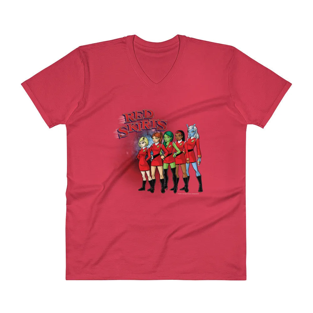 Red Skirts Security V-Neck T-Shirt