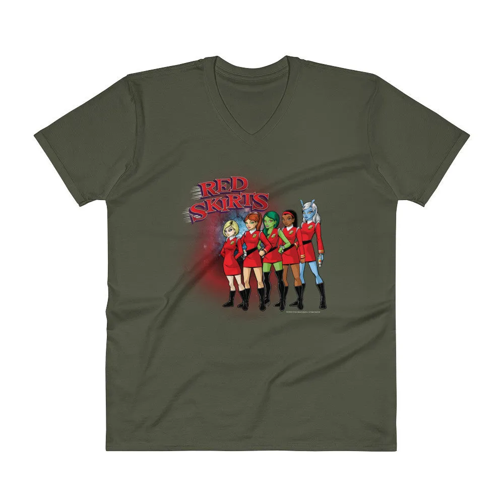 Red Skirts Security V-Neck T-Shirt