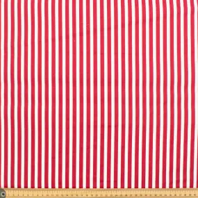 Red Small Stripe Cotton Print