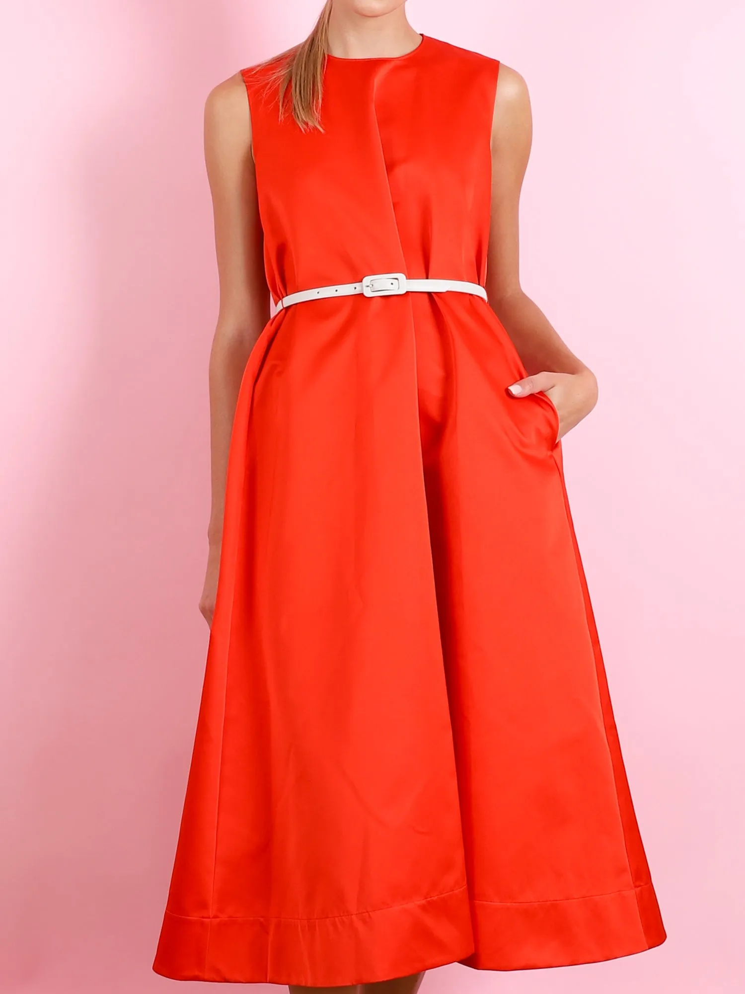 Short Sleeve Dress in Blood Orange