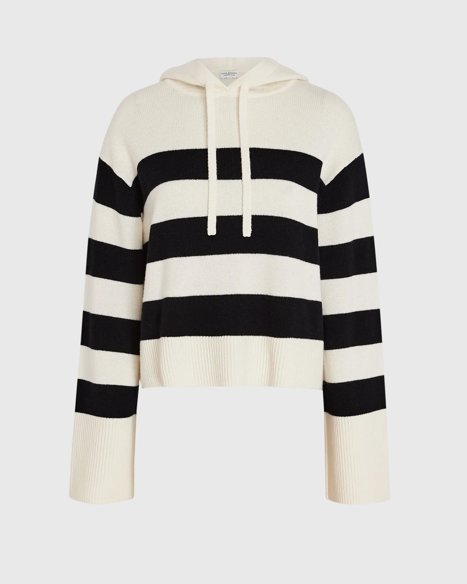 Striped Relaxed Wool-Cashmere Hoodie