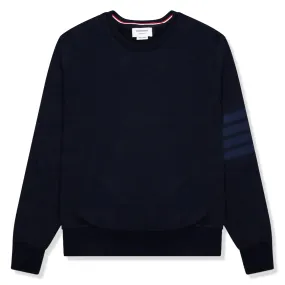 Thom Browne Classic Loopback 4-Bar Tonal Relaxed Navy Blue Sweatshirt