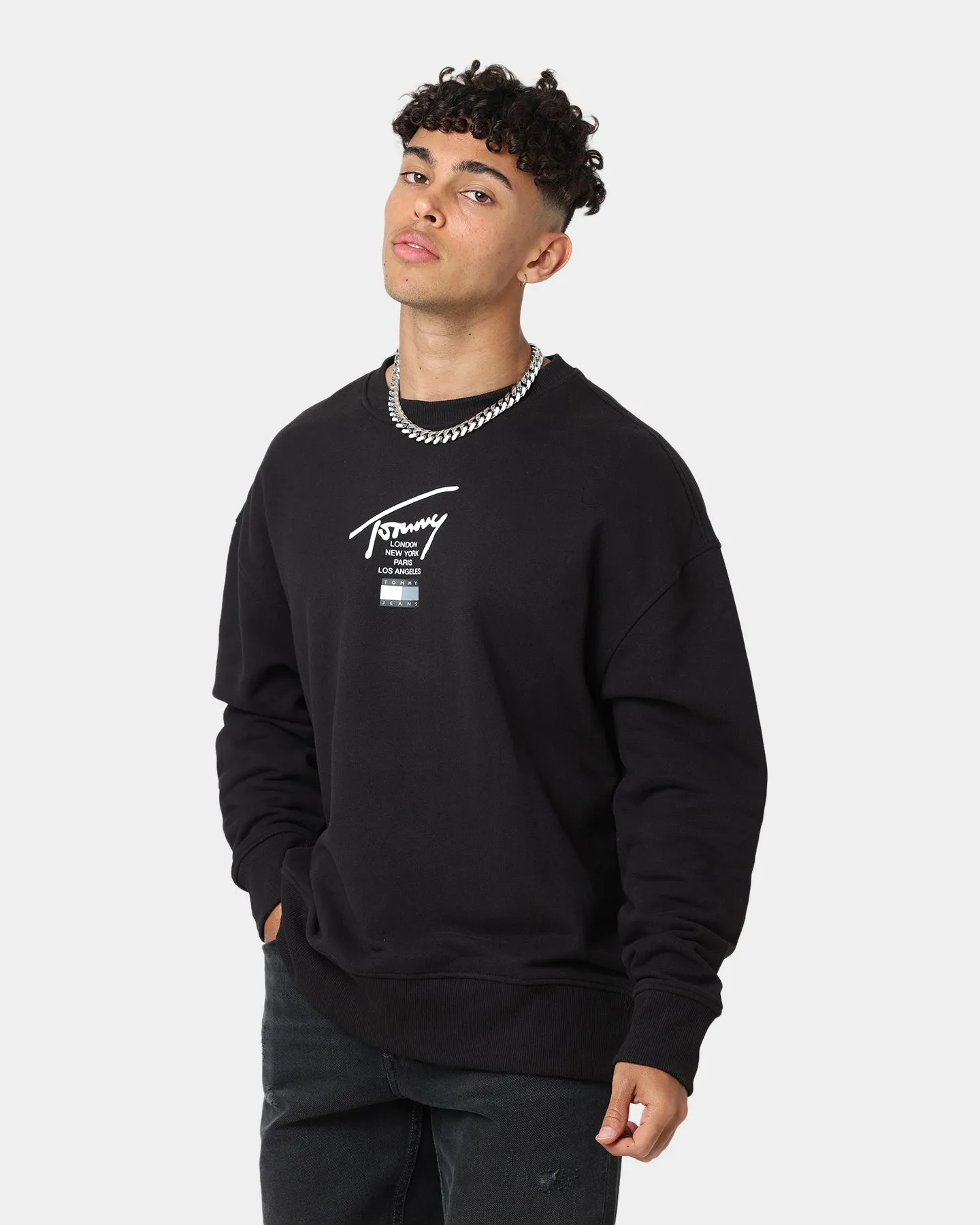 Tommy Jeans Modern Essential Signature Crewneck Black