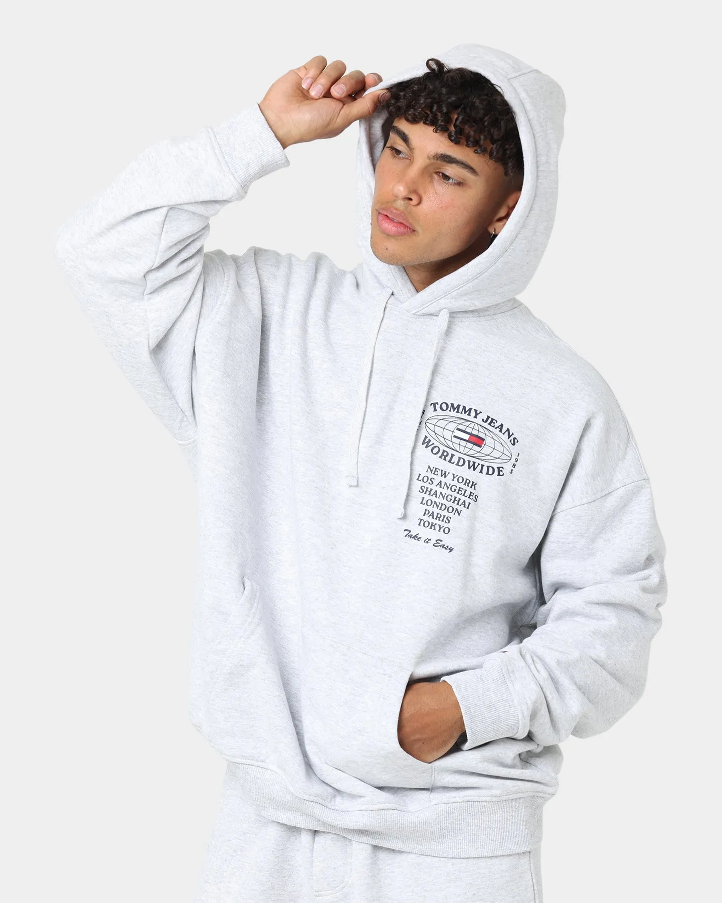 Tommy Jeans Modern Essentials Hoodie Silver Grey Heather